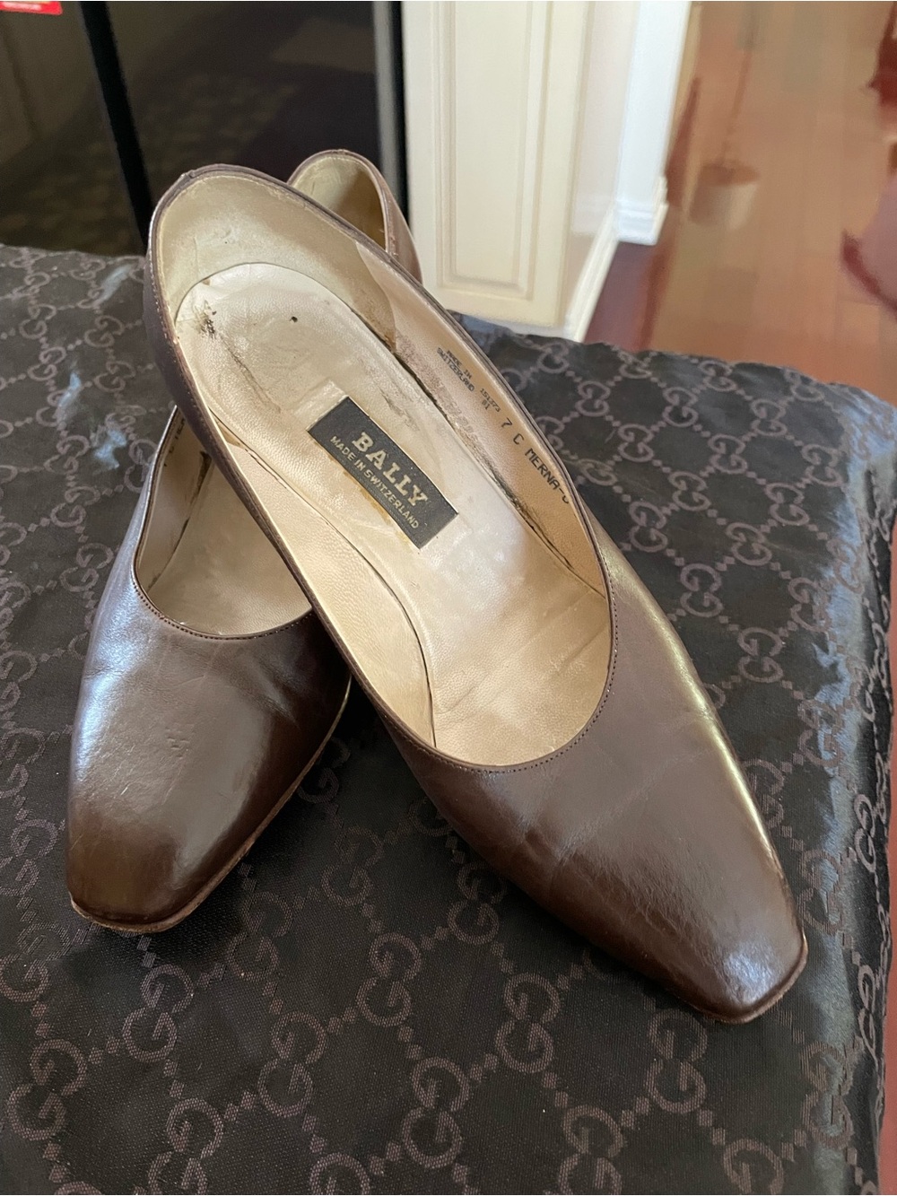 Bally Brown Leather Slip-On Dress Shoes